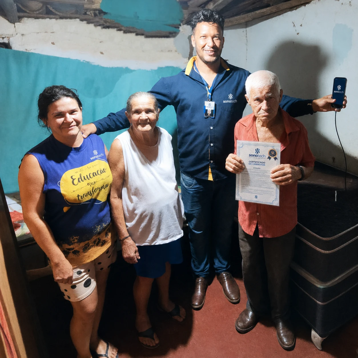Visita da equipe SonoTech com certificado de garantia