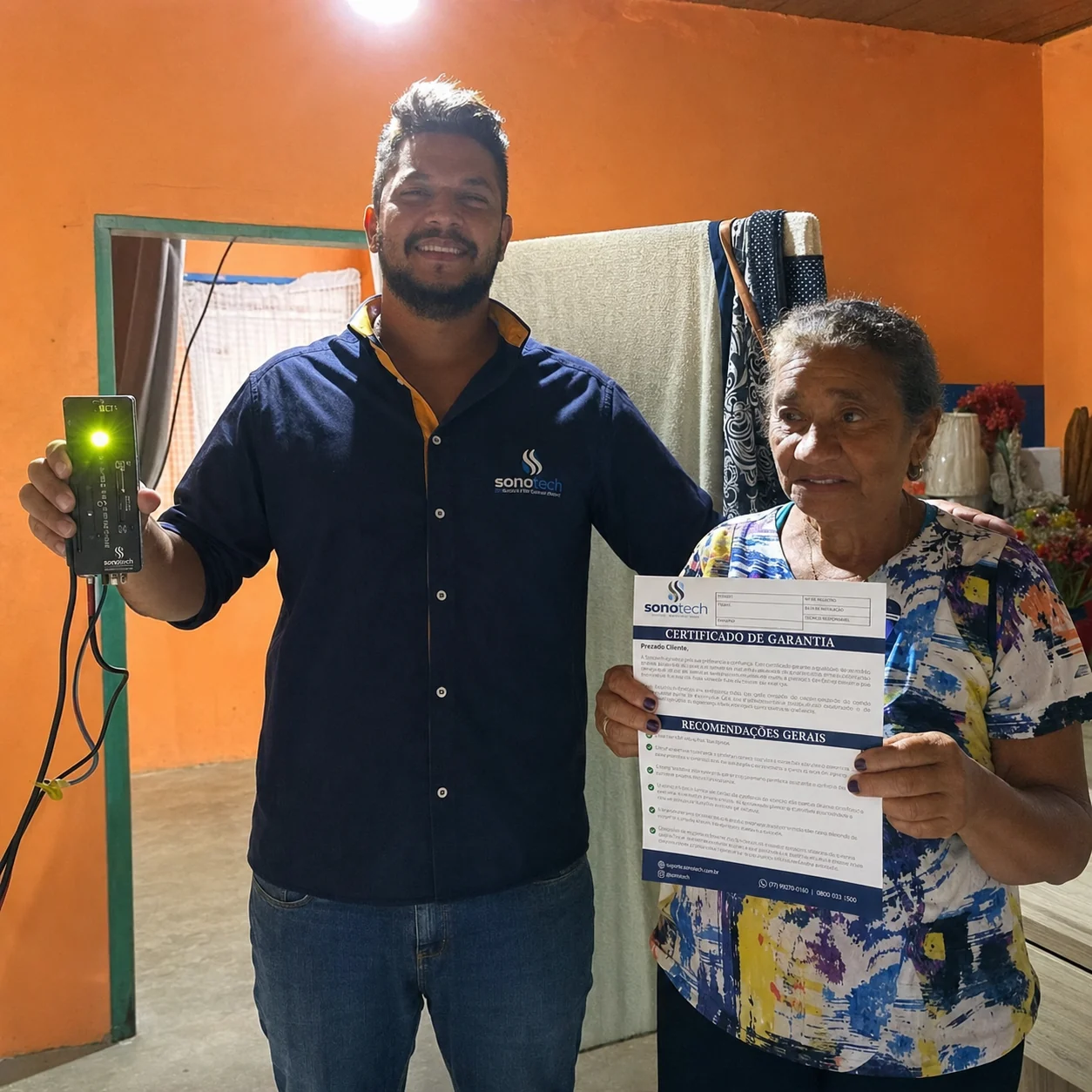 Certificado de garantia e instalação realizada